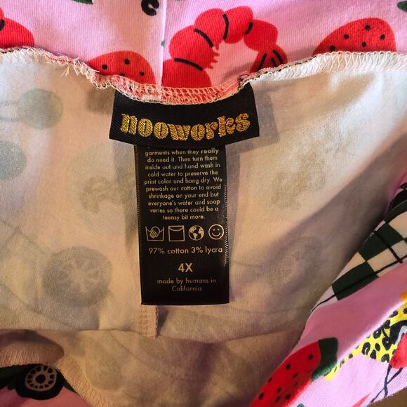 NOOWORKS Womens Bike Shorts in Roll Out Plus Size 4X Pink Whimsical Fun - Picture 3 of 3